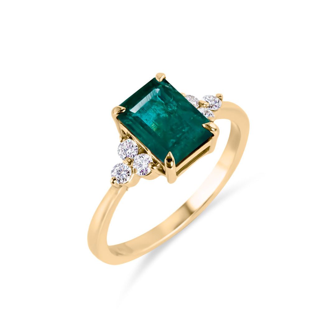 Birthstone Square Emerald Ring