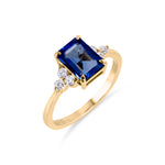 Load image into Gallery viewer, Birthstone Square Blue Sapphire Ring
