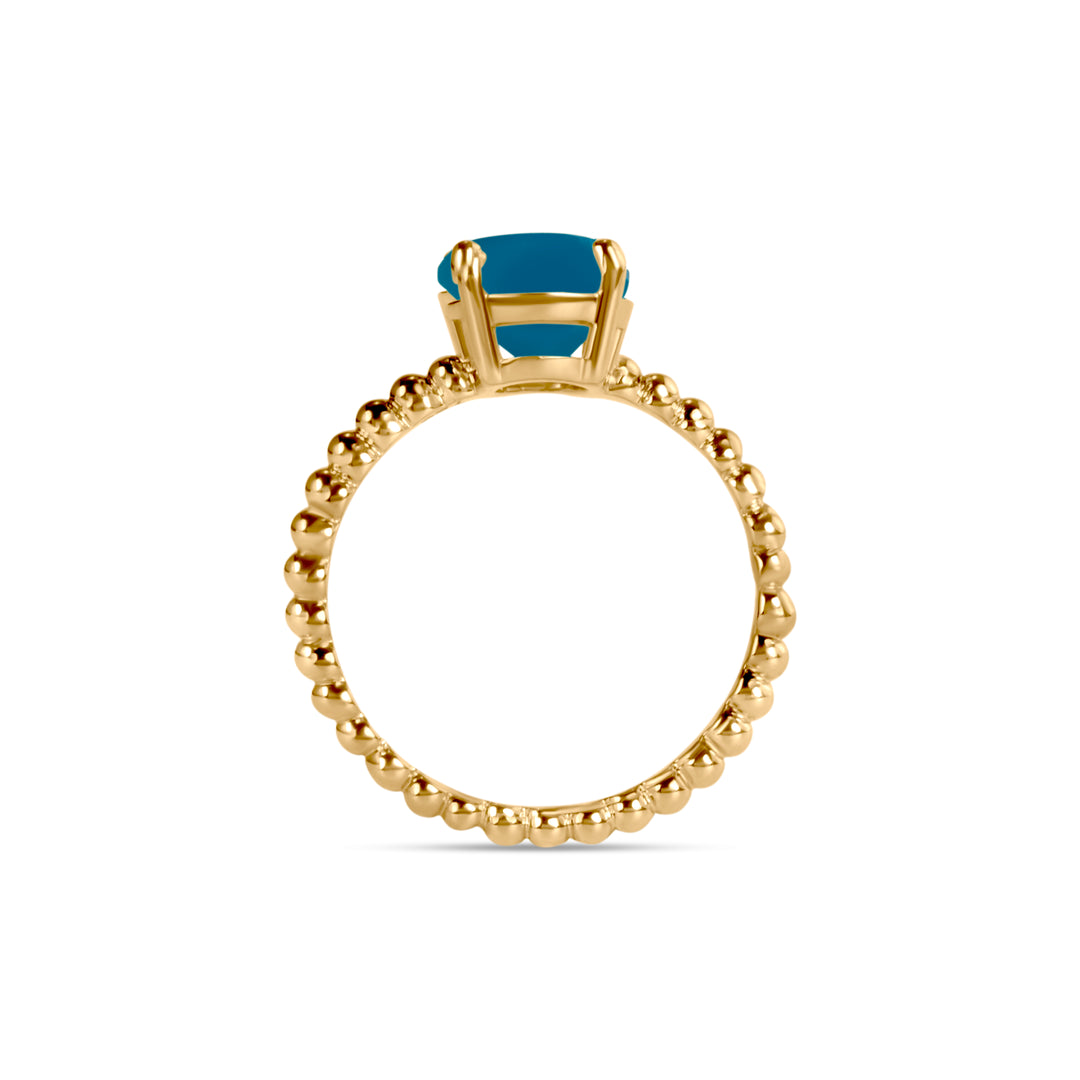 Birthstone Round Turquoise Ring