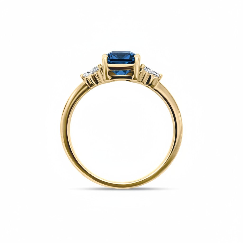Birthstone Square London Blue Topaz Ring