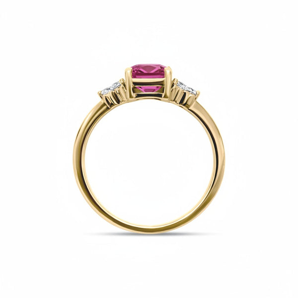 Birthstone Square Pink Tourmaline Ring