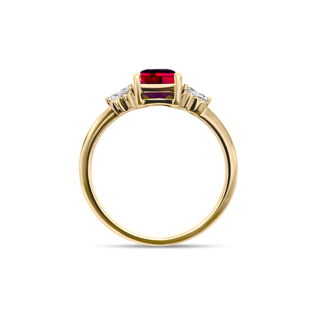 Birthstone Square Garnet Ring