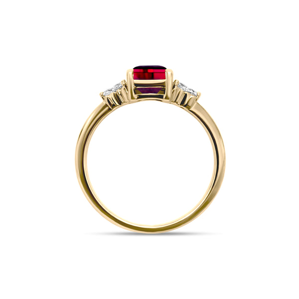 Birthstone Square Garnet Ring