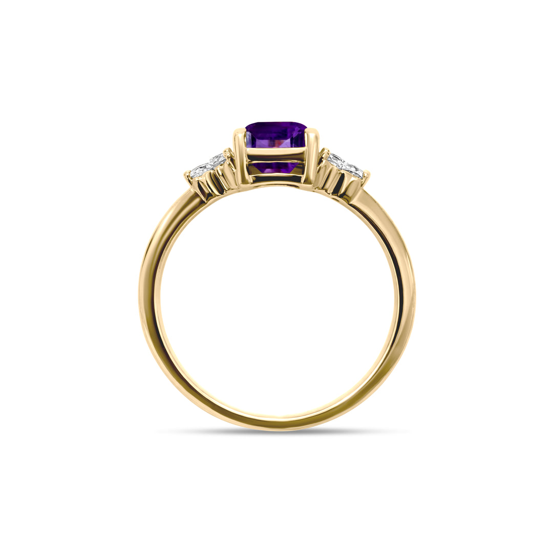 Birthstone Square Amethyst Ring