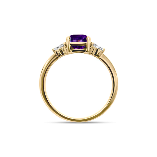 Birthstone Square Amethyst Ring