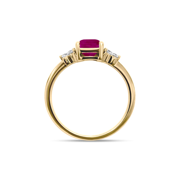 Birthstone Square Ruby Ring