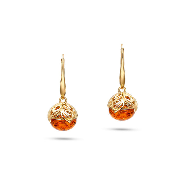 Amber Honey Nest Earrings