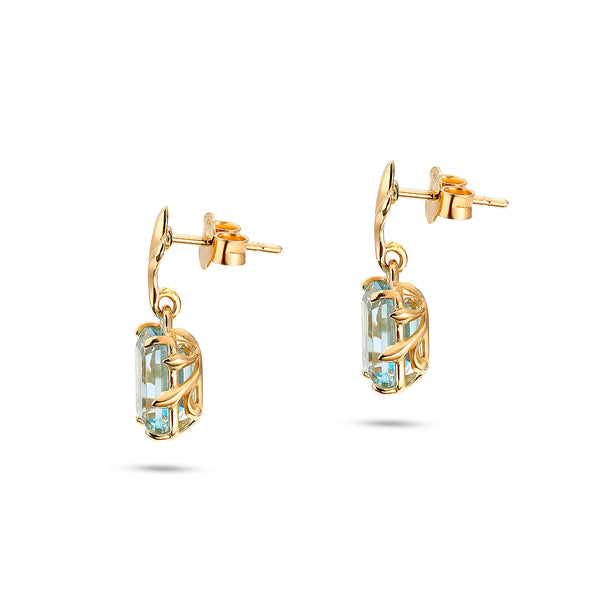Blue Topaz Princess Earrings