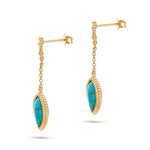 Load image into Gallery viewer, Turquoise Leaf Earrings