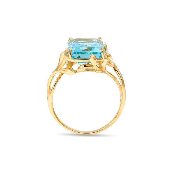 Blue Topaz Princess Ring