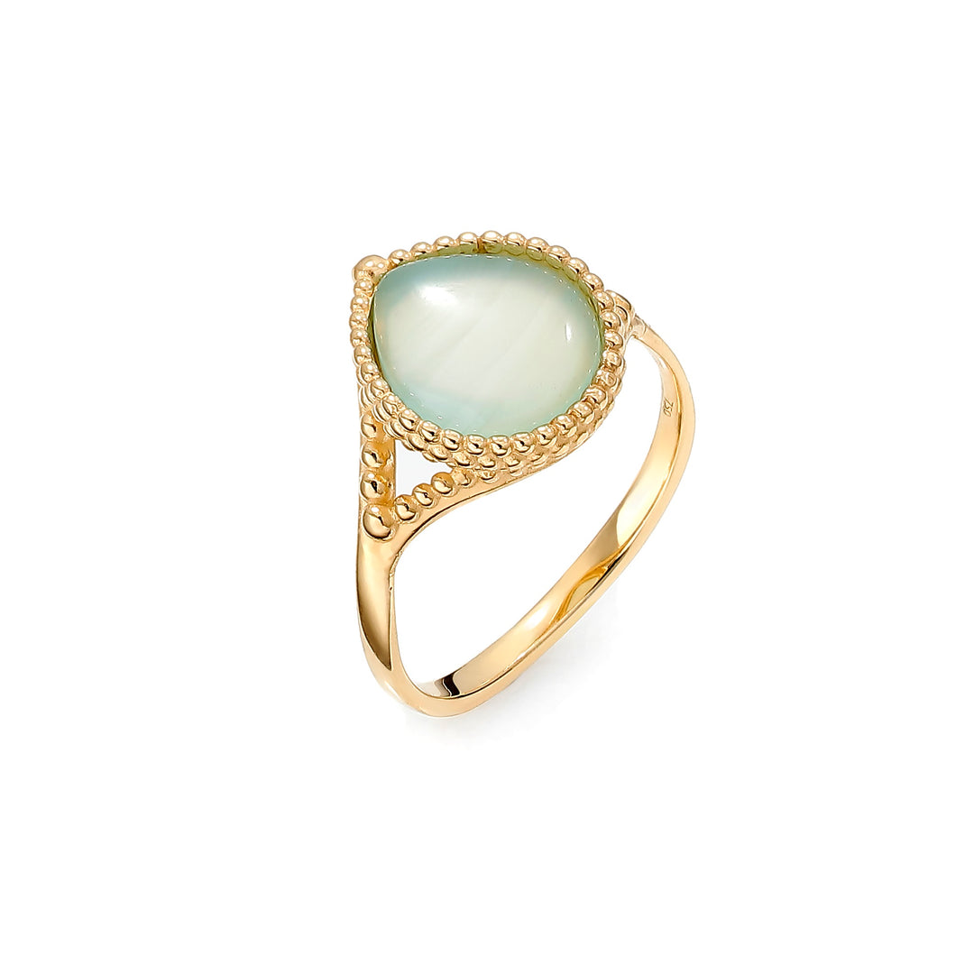 Linked Green Agate Ring