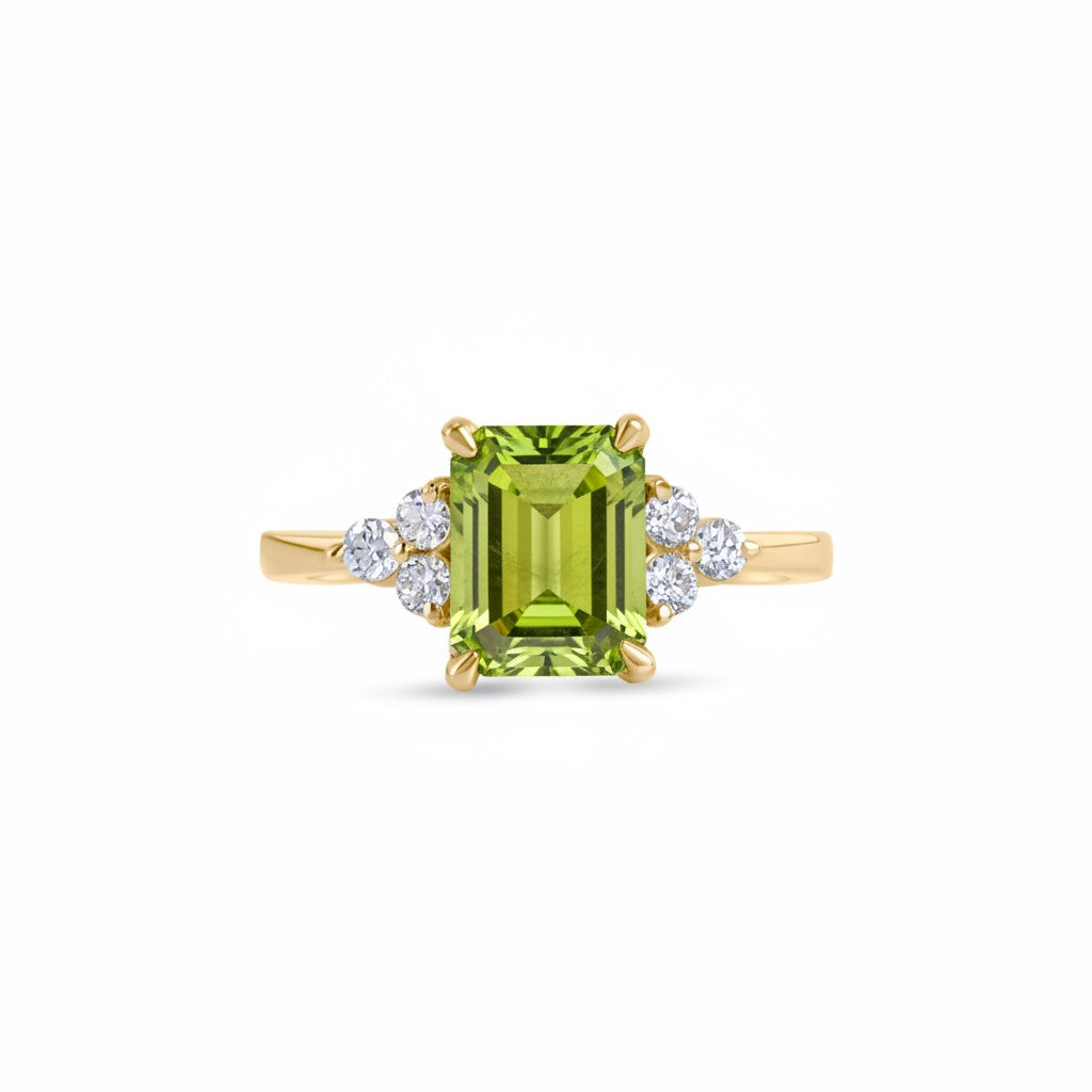 Birthstone Square Peridot Ring