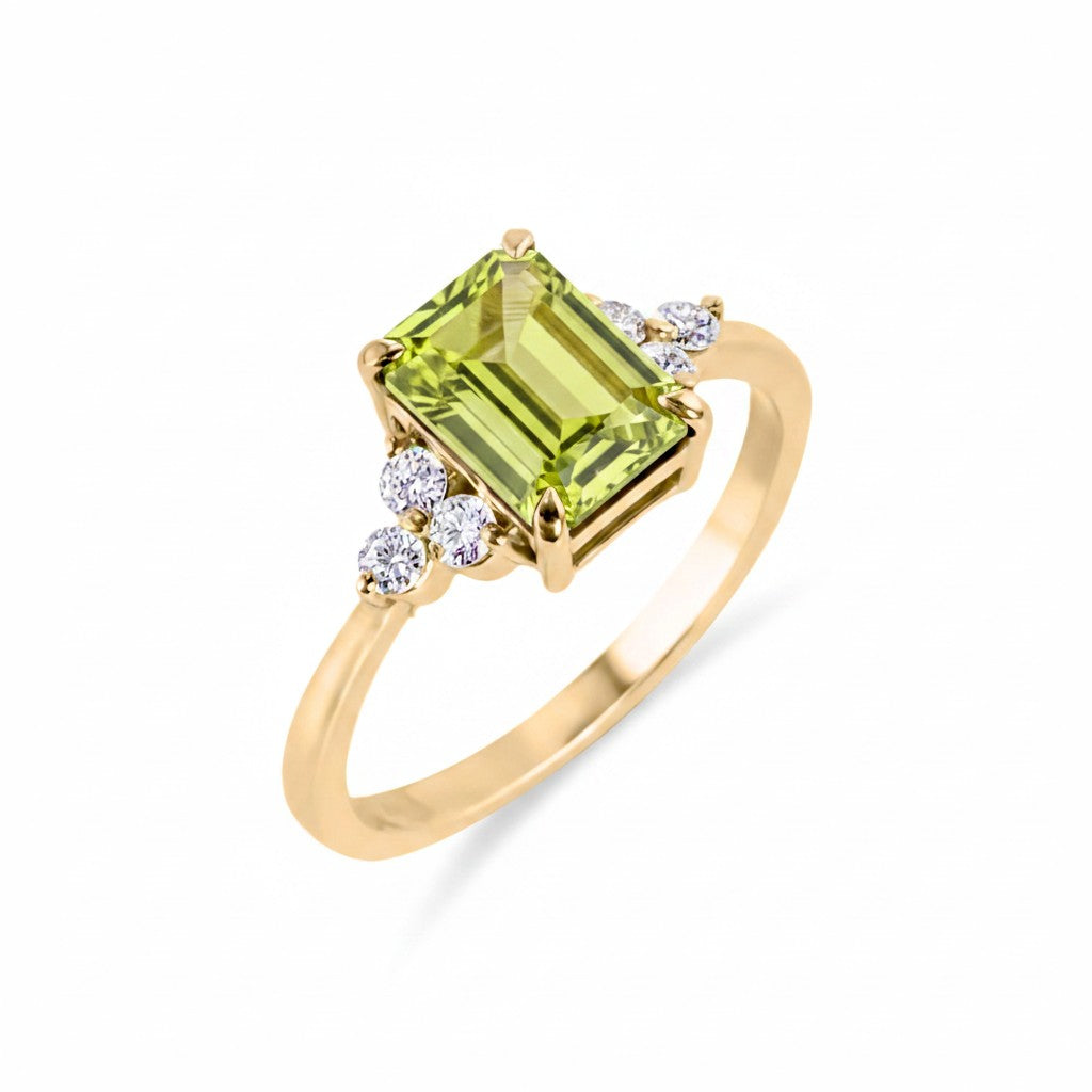 Birthstone Square Peridot Ring