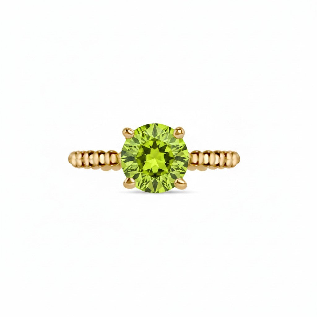Birthstone Round Peridot Ring