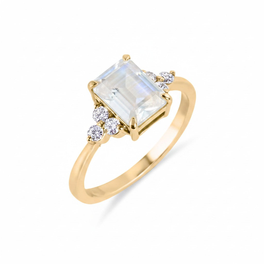 Birthstone Square Moonstone Ring
