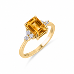 Load image into Gallery viewer, Birthstone Square Citrine Ring
