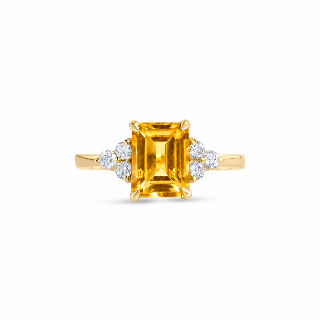Birthstone Square Citrine Ring
