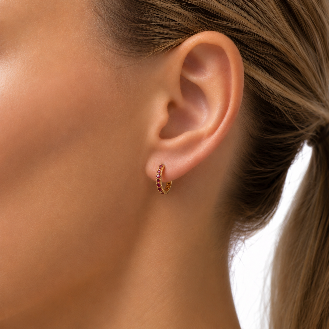 Verona Banded Red Earrings