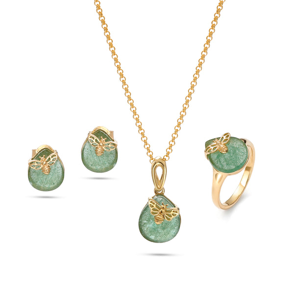 Queen Bee Quartz Green Pendant