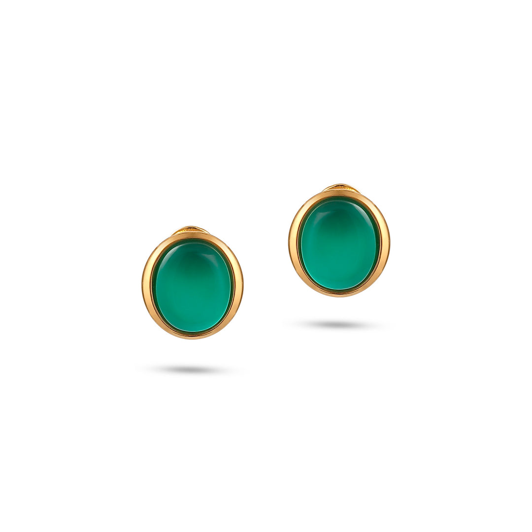Agate Green Medallion Earrings