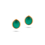 Load image into Gallery viewer, Agate Green Medallion Earrings