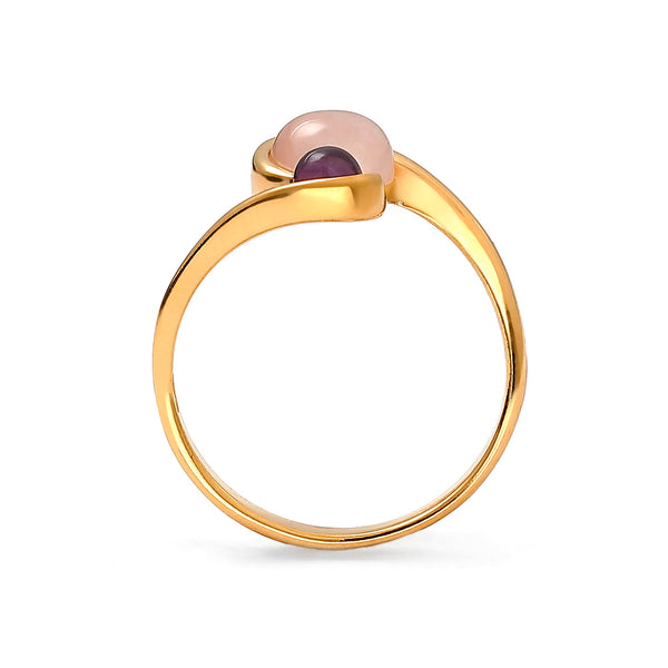 خاتم ديو تويست باللون الوردي