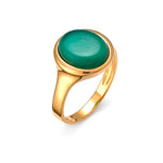 Load image into Gallery viewer, Agate Green Medallion Ring
