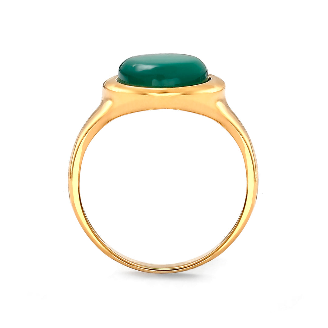 Agate Green Medallion Ring