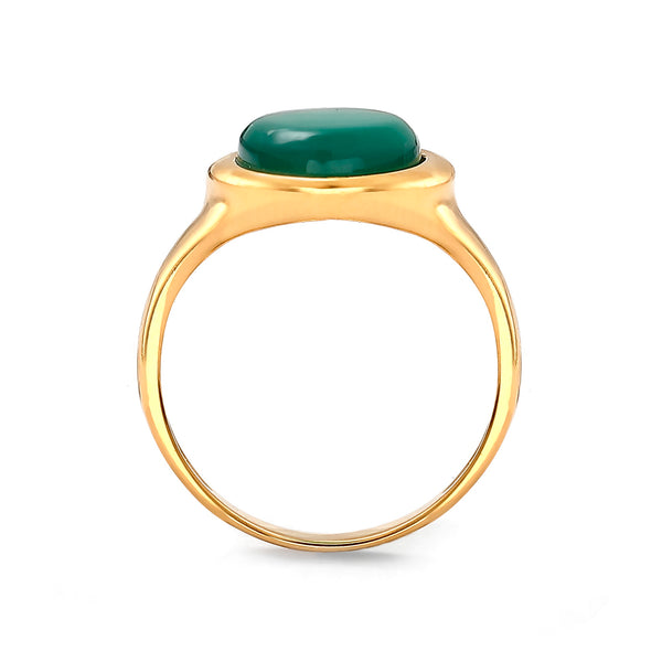 Agate Green Medallion Ring