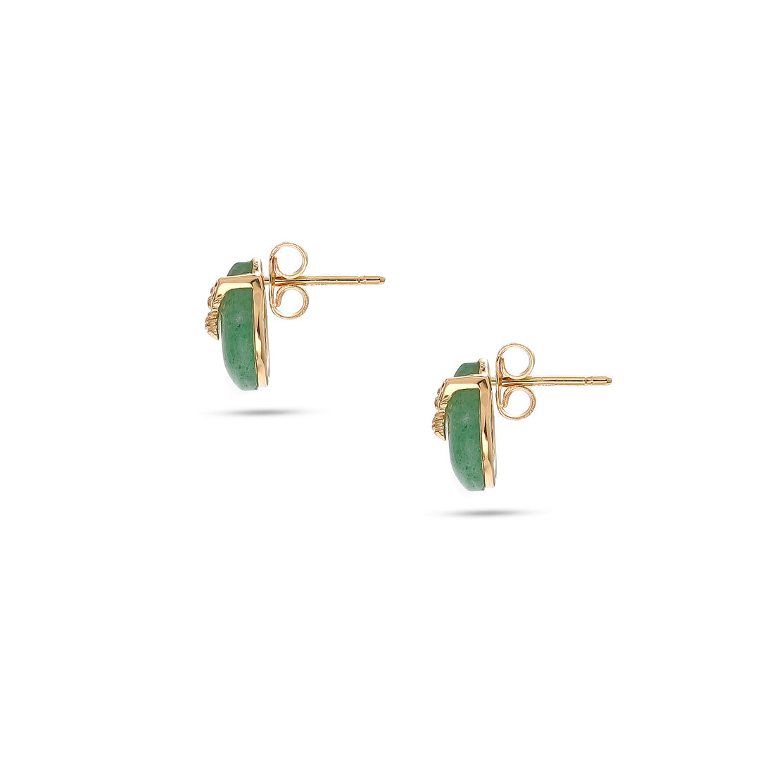 Queen Bee Quartz Green Earrings