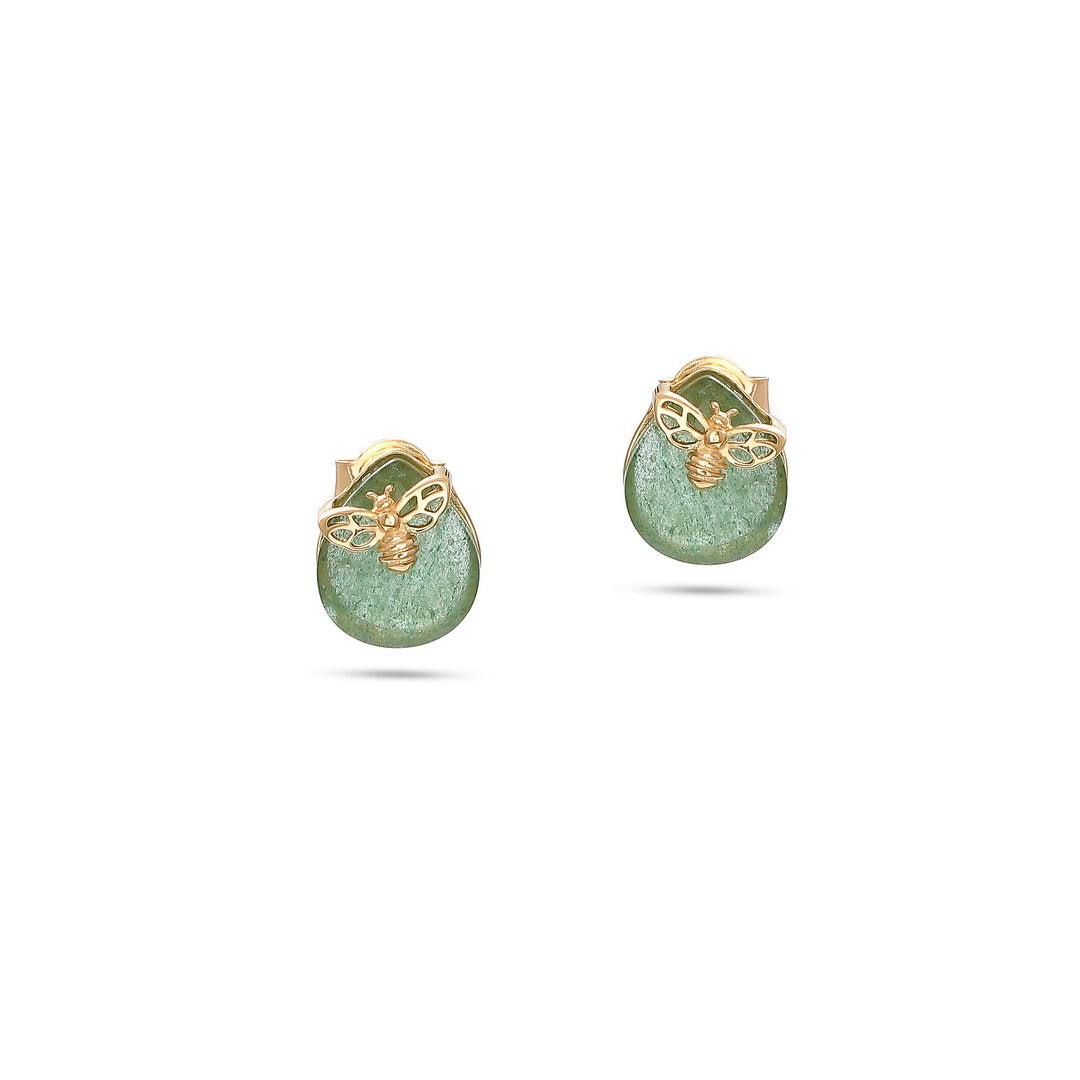 Queen Bee Quartz Green Earrings