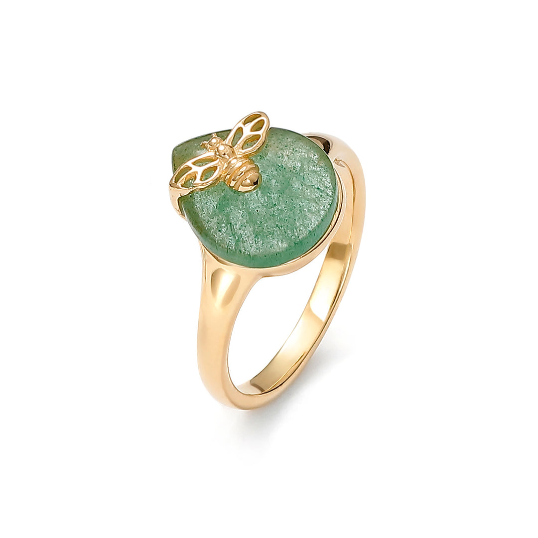 Queen Bee Quartz Green Ring