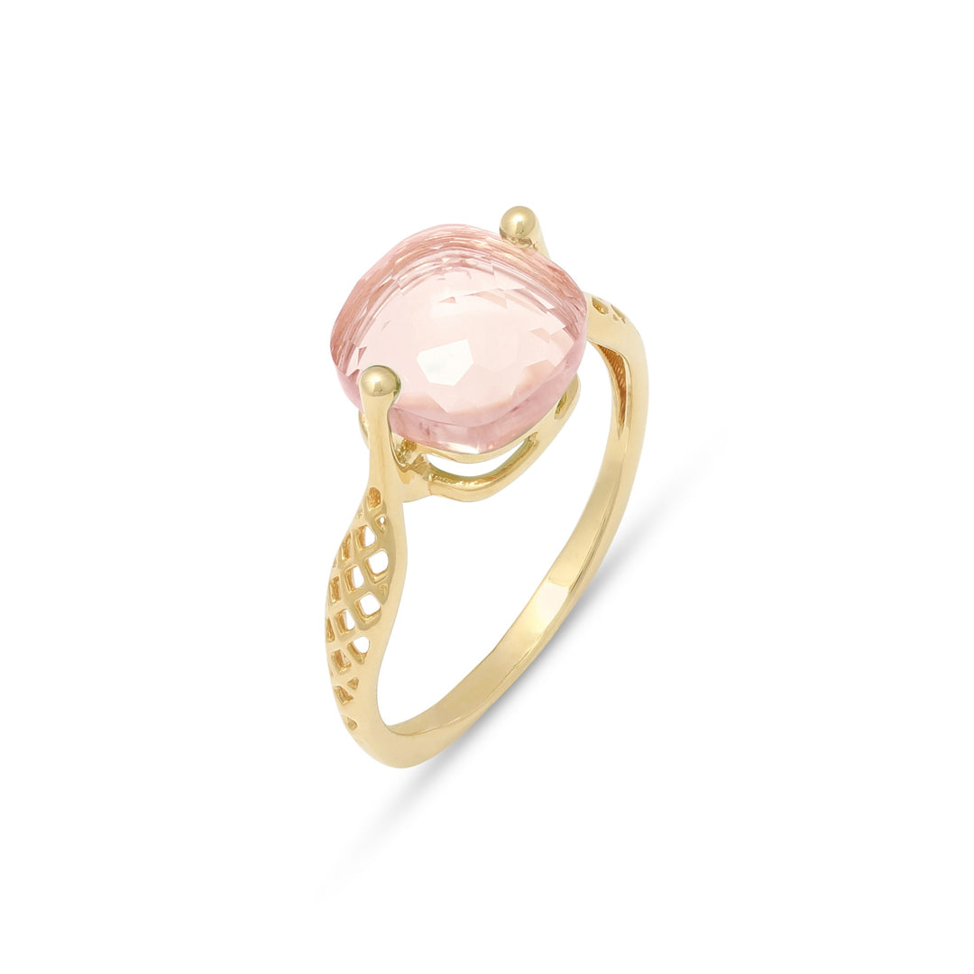 Frozen Lake Square Cut Pink Ring