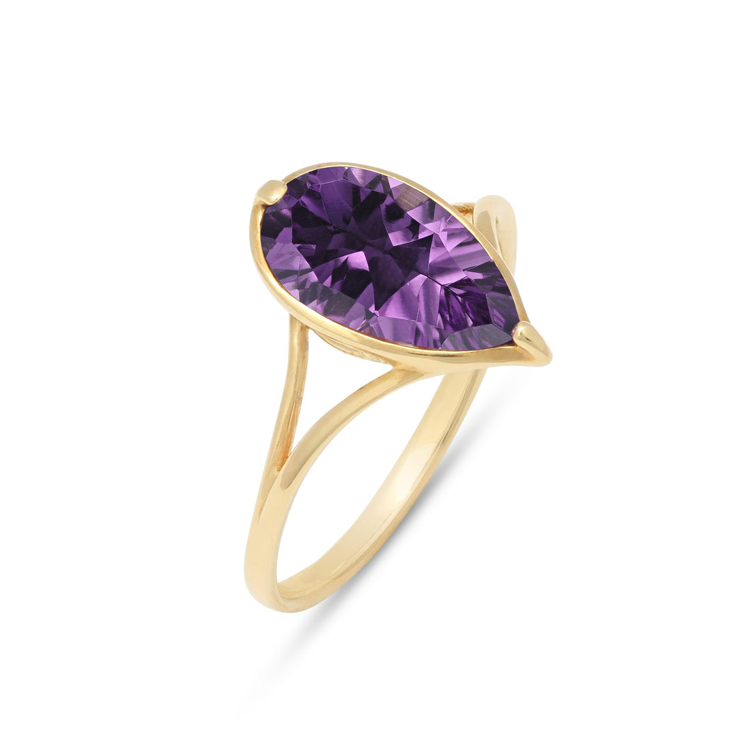 Purple Ice Drop Cut Ring