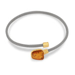 Load image into Gallery viewer, Wrapped Cuff Amber Bracelet
