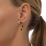 Load image into Gallery viewer, Leaf Circle Purple Earrings