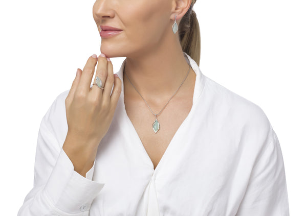 أقراط فضية ستورم أكوا