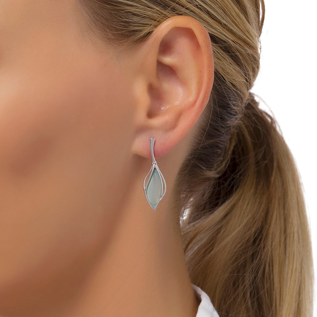 Silver Storm Aqua Earrings