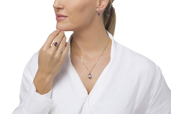 Purple Ice Drop Cut Pendant