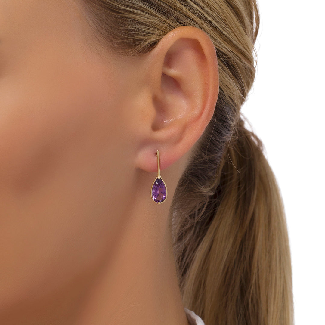 Purple Ice Drop Cut Earrings