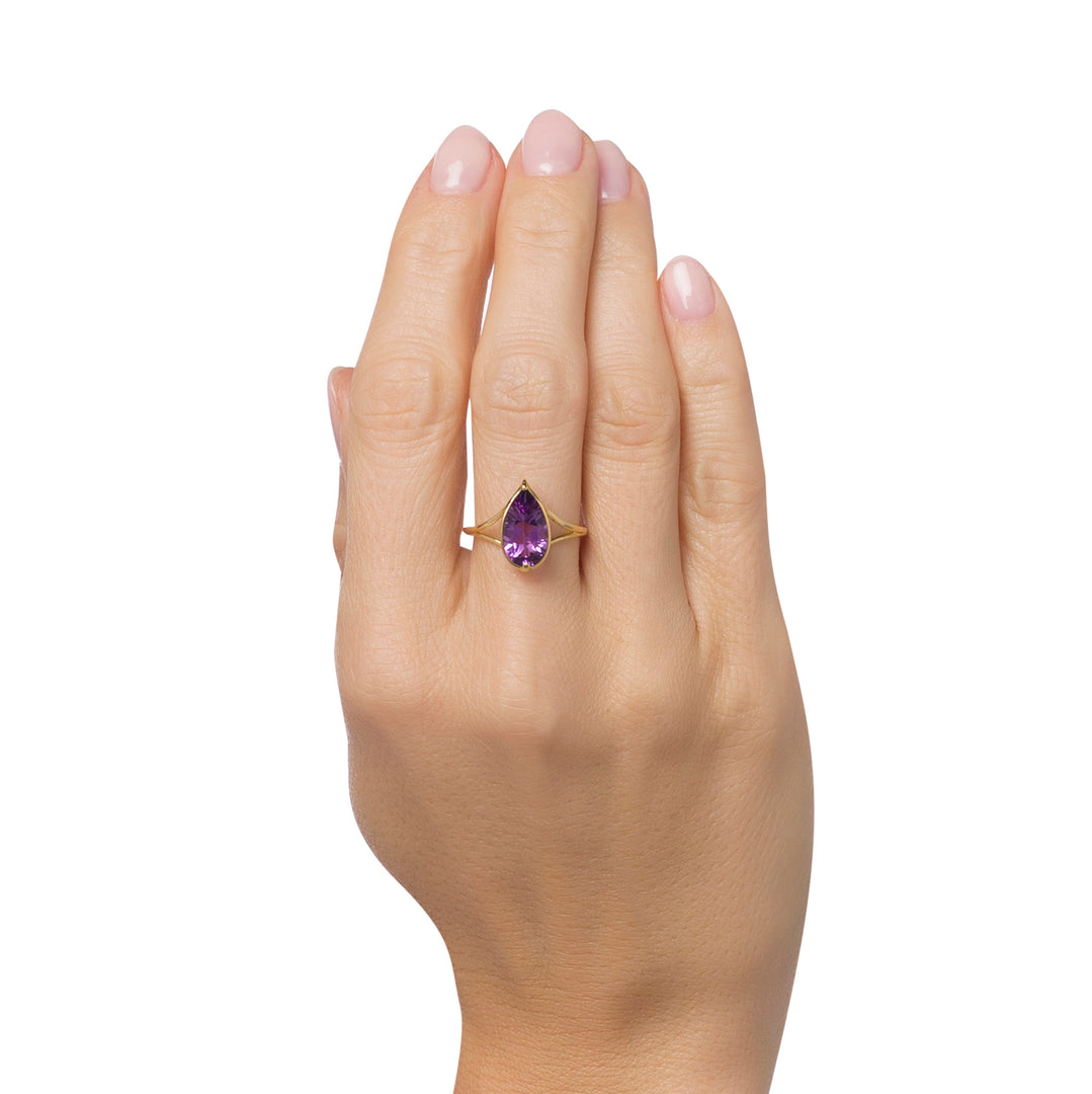 Purple Ice Drop Cut Ring