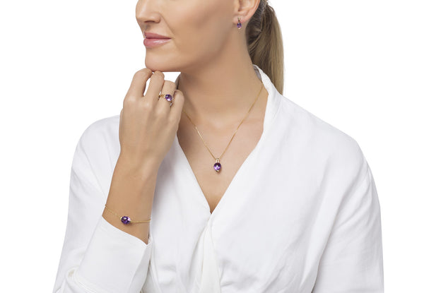 Purple Ice Round Cut Bracelet