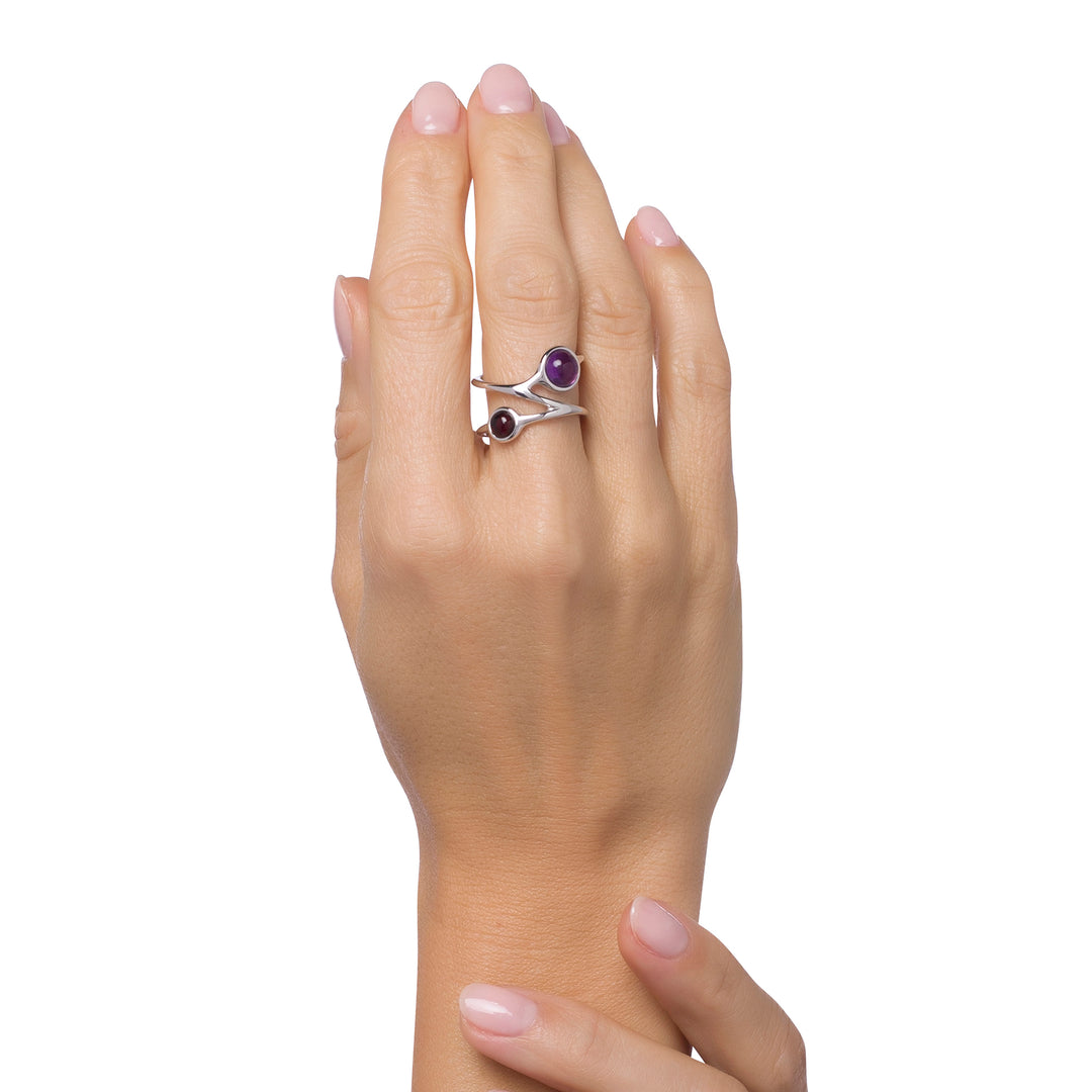 Silver Orbit Purple Ring