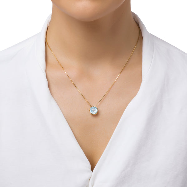 Blue Frost Round Cut Pendant