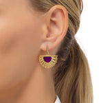 Load image into Gallery viewer, Peacock Purple Earrings