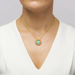 Load image into Gallery viewer, Golden Web Turquoise Pendant

