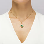 Load image into Gallery viewer, Flower Garland Deep Green Pendant
