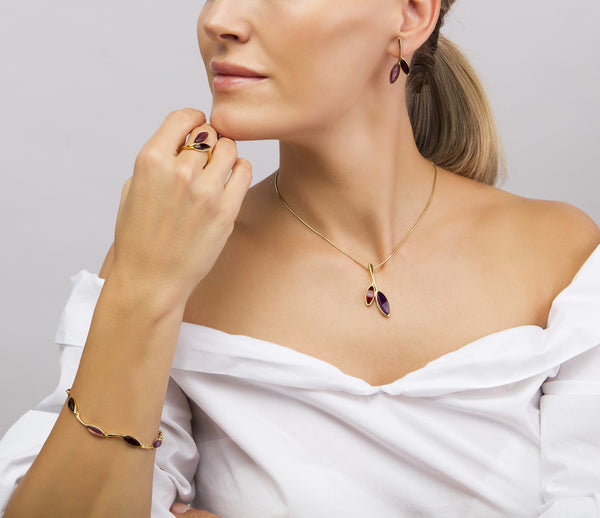 Morning Dew Purple & Cherry Pendant