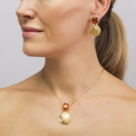 Load image into Gallery viewer, Sunny Leaf Print Honey Pendant
