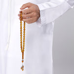 Load image into Gallery viewer, Baltic Honey Amber 33 Beads Rosary Olive Cut
